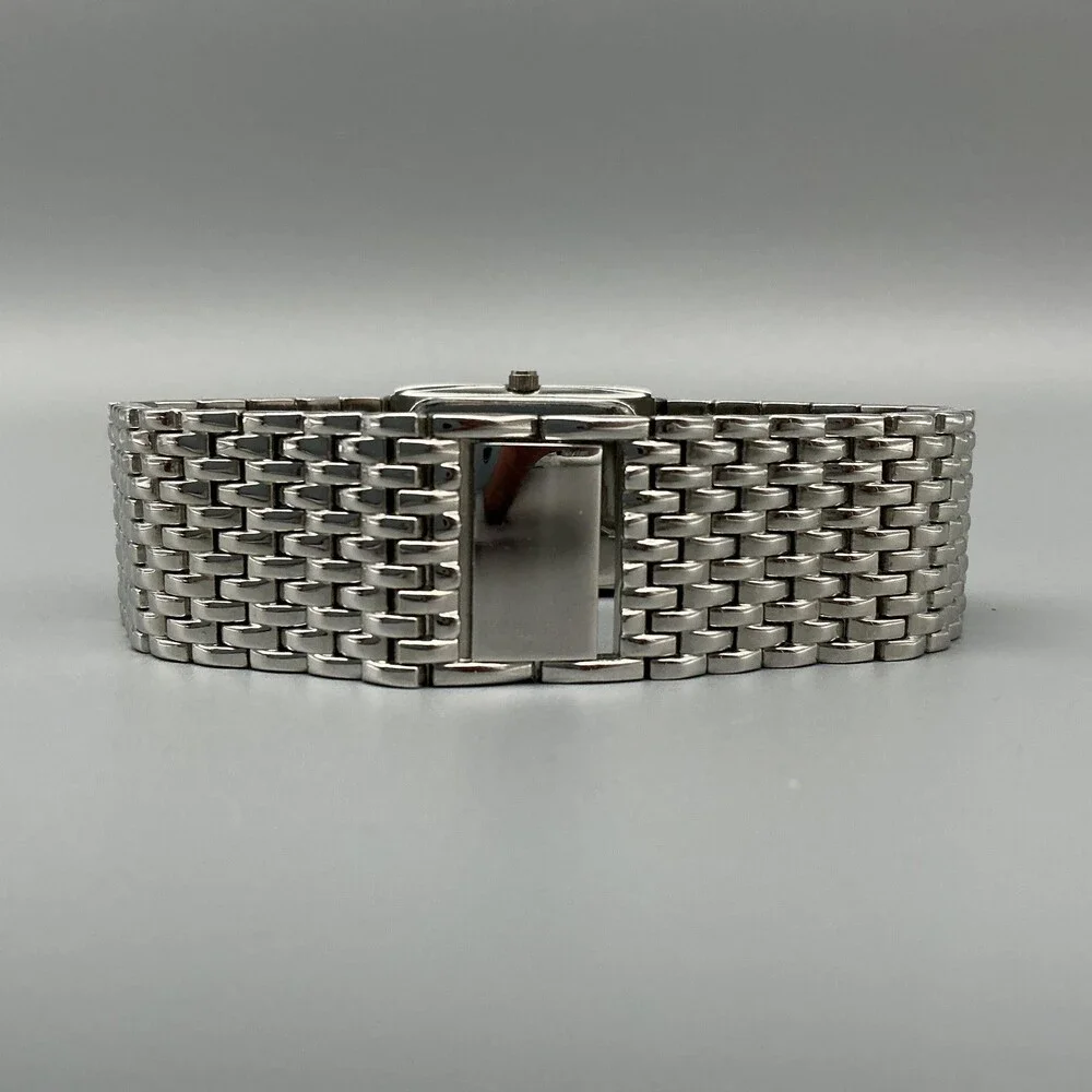 Gruen Precision Mens Watch 22mm Silver Tone Rectangle Dial New Battery 8.25